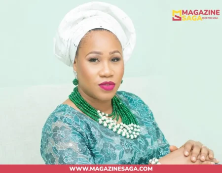 Sandra Onyenucheya, Nigerian entrepreneur and CEO of Vivabella Designs, in traditional Igbo attire