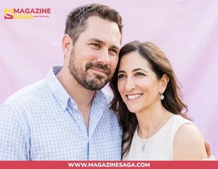 Dan Katz and Stephanie Maloney Katz smiling together in a casual portrait photo