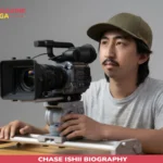 Chase Ishii Biography photo: content producer operating cinema camera on slider