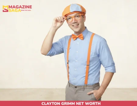 Clayton Grimm Net Worth image: man in Blippi-style orange glasses, bow tie and