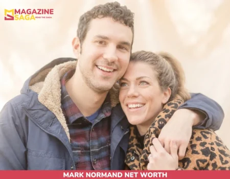 Mark Normand smiling closely with a woman, used for the Mark Normand net worth article