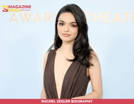 Rachel Zegler biography photo at a theatre awards red carpet event