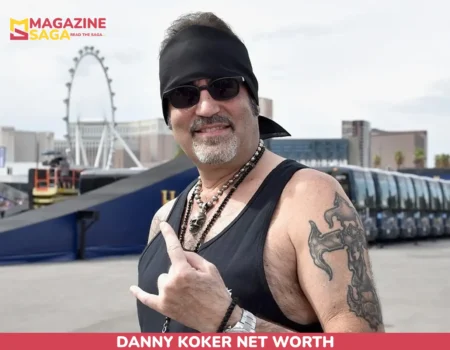 Danny Koker in bandana and sunglasses making a hand gesture, from his net worth article
