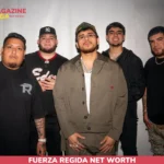 Five men in streetwear backstage, used for Fuerza Regida net worth article