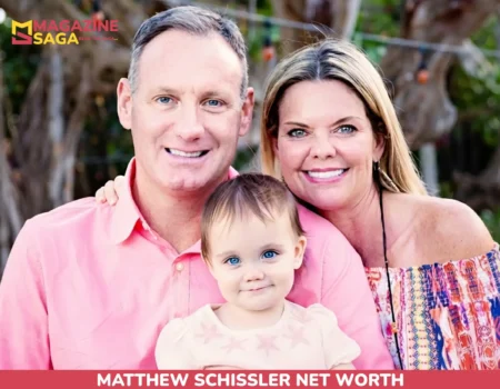 Matthew Schissler smiling outdoors with two family members for net worth article