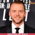 Simon Pegg smiling in a tuxedo at a Mission: Impossible: Fallout event, for the Simon Pegg net worth article.