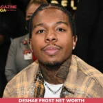 Deshae Frost Net Worth portrait with neck tattoo and diamond necklace